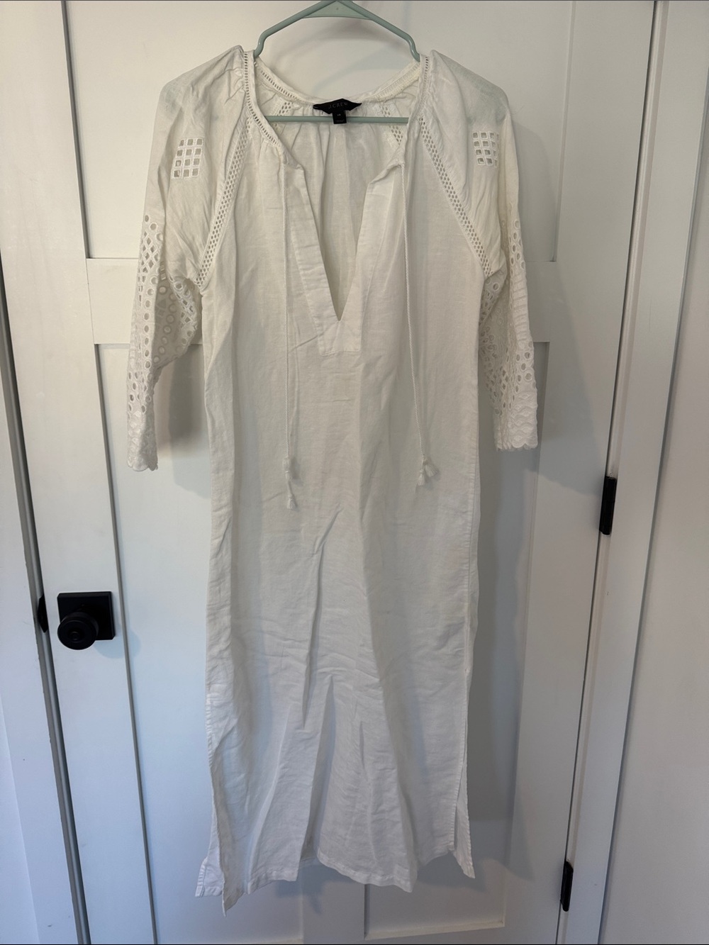 J. Crew White Eyelet Sleeve Tunic Dress